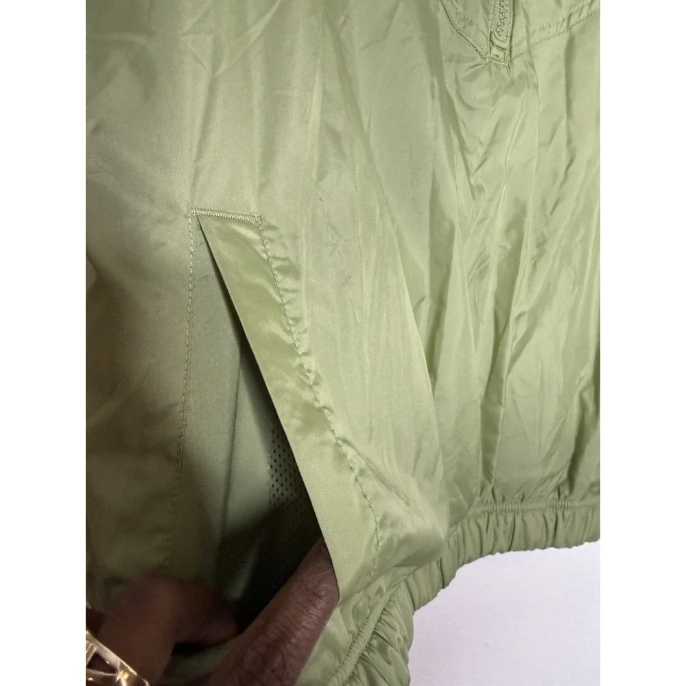 Nike Mens Nike Green Pullover Windbreaker Perf LIned Breathable Hood Size L